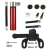 Manual Mini Portable Bicycle Aluminum Alloy Pump+ Glue-free Tire Patch + Fish-shaped Tire Lever (Red)