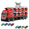 Children Transformable Ejector Truck Toys Foldable Storage Model Alloy Vehicle, Model: With 8 Cars