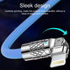 Mech Series 6A 120W USB to 8 Pin 180-degree Metal Plug Fast Charging Cable, Length: 1.8m(Black)