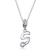S925 Sterling Silver 26 English Letter Pendant DIY Bracelet Necklace Accessories, Style:S