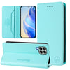 For Samsung Galaxy M33 5G Global RC01 Dual-Folded Magnetic Suction RFID Leather Phone Case(Mint Green)