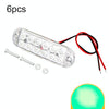 6pcs 12-Bead LED Flashing Warning Lights Motorcycle RV Signal Lights(Green Light)