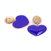 Peach Heart Earrings Retro Series Acrylic Stud Earrings for Women(Blue)