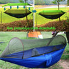 Parachute Cloth Anti-Mosquito Sunshade With Mosquito Net Hammock Outdoor Single Double Swing Off The Ground Aerial Tent 270x140cm (Army Green)