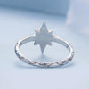 BSR455-8 S925 Sterling Silver White Gold Plated Heart Shape Star Opal Ring Bracelet