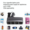 SHUNWEI SD-1906 Car 4 In 1 Power Distributors Cigarette Lighter Socket Car Charger(Black)