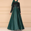 Lace Stitching Retro Large Swing Dress Ethnic Style Long-Sleeved Slim Dress, Size:M(Red)