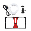 PULUZ 2 in 1 Vlogging Live Broadcast Smartphone Video Rig + 4.7 inch 12cm Ring LED Selfie Light Kits with Cold Shoe Tripod Head for iPhone, Galaxy, Huawei, Xiaomi, HTC, LG, Google, and Other Smartphones(Red)