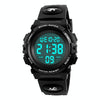 SKMEI 1258 Multifunctional Outdoor Sports Noctilucent Waterproof Wrist Watch, Size: S(Black)