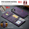 For iPhone 14 DG.MING MAGKING-K2 Series MagSafe RFID Card Bag Detachable Phone Case(Purple)