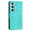 For Samsung Galaxy S23+ 5G Tulips Embossed Leather Phone Case with Lanyard(Green)