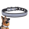Reflective PU Leather Dog Collar, Black, Large