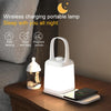LED Smart Bedside Night Light Portable Lantern with Wireless Charging Function (Pink)