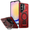 For Samsung Galaxy A25 5G Shield Hollow Frame Holder MagSafe Phone Case(Red)
