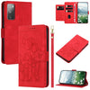 For Samsung Galaxy S20 FE Tulips Embossed Leather Phone Case with Lanyard(Red)