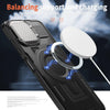 For Samsung Galaxy A05 Shield Frame Holder MagSafe Phone Case(Black)