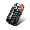For iPhone 12 Denior D23 MagSafe Detachable Zipper Wallet Holder Phone Case(Red)