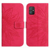 For Asus ZenFone 8 ZS590KS Skin Feel Sun Flower Pattern Flip Leather Phone Case with Lanyard(Rose Red)
