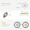 SPOVAN Bravo II Multifunctional Outdoor Sports Compass Watch(Black+White)