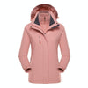 Women Outdoor Waterproof Jacket With Detachable Inner Warm Fleece for Camping Travel, Size: L(Pink)