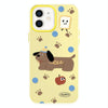 For iPhone 12 Skin Feeling Jelly TPU Hybrid PC Phone Case(Brown Puppy Yellow)