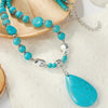 Bohemian Turquoise Natural Stone Sweater Vintage Pendant, Model: N2203-11 Large Water Droplets