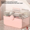 Cosmetics Storage Box Plastic Anti -Dust Transparent Desktop Medicine Box L Cream Color