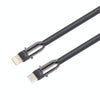 Type-C to 8 Pin Silicone Data Cable Phone Anti-lost Crossbody Lanyard, Length: 1.2m(Black)