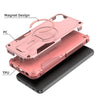 For Samsung Galaxy A05 Armor MagSafe Holder PC Hybrid TPU Phone Case(Pink)