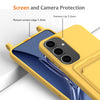 For Samsung Galaxy S25+ 5G Integrated Card Bag Solid Color Liquid Silicone Phone Case with Lanyard(Yellow)
