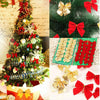 12 PCS Flocked Bow Christmas Tree Decoration(red)