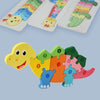 4 PCS / Sets Children Educational Wooden Dinosaur Animal 3D Puzzle Toys