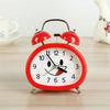 Children Cute Alarm Clock Students Bedside Metal Bell Clock(Red)