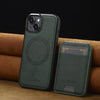 For iPhone 14 / 13 LC.IMEEKE L3 Series Detachable RFID Card Bag Magsafe Phone Case(Green)