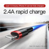 Baseus 1.5A 2m USB to 8 Pin High Density Nylon Weave USB Cable for iPhone, iPad(Red)