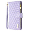 For Samsung Galaxy A56 5G Diamond Lattice Zipper Wallet Leather Flip Phone Case(Purple)