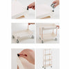 Rack Trolley Narrow Section Floor Multi-layer Book Storage Rack, Style:Three Layers