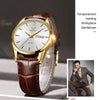 OLEVS 6898 Men Fashion Waterproof Dual Calendar Quartz Watch(Brown Black)