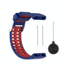 For Polar V800 GPS Smart Watch Two-color Steel Buckle Watch Band(Blue+Red)