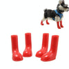 Dog Rain Boots Waterproof Non-Slip, Red, Large (4 Pack)