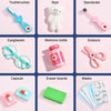 Wooden Children Oral Dentistry Simulation Dentist Set Pretend Play Medical Toy, Color: Upgrade Model Pink