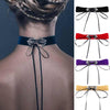 2 PCS European and American Fashion Street-snap Collar Hollow Alloy Velvet Choker Necklace, Random Color Delivery