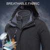 Women Outdoor Waterproof Jacket With Detachable Inner Warm Fleece for Camping Travel, Size: L(Black)