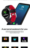 Q88 Smart Watch IP68 Waterproof Men Sports Smartwatch Android Bluetooth Watch Support Heart Rate / Call Reminder / Pedometer / Sleep Monitoring / Tracker(Black Red)