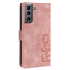 For Samsung Galaxy S22+ 5G Tulips Embossed Leather Phone Case with Lanyard(Pink)