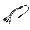 DC Power Splitter 1F to 4M 5.5x2.1mm CCTV Cable (Black)