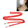 Mask Lanyard Handmade Crystal Bead Chain Anti-Drop Hanging Glasses Chain, Color:Red