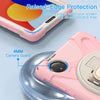 For Xiaomi Redmi Pad SE 8.7 Rotatable Holder Silicone Hybrid PC Tablet Case with Shoulder Strap(Cherry Blossom Pink)