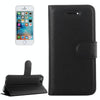 For iPhone 5 & 5s & SE Litchi Texture Horizontal Flip Leather Case with Holder & Card Slots & Wallet(Black)