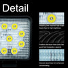 6.7W White Light Square-Shaped Waterproof Car Boat Marine Work Lights Spotlight LED Bulbs, DC 9-30V